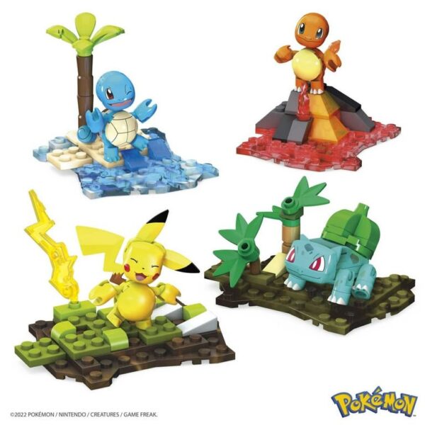 MEGA Pokemon Building Set Kanto Region Team: Pikachu, Squirtle, Charmander & Bulbasaur (130 Pieces), for Ages 8 and up - Image 2