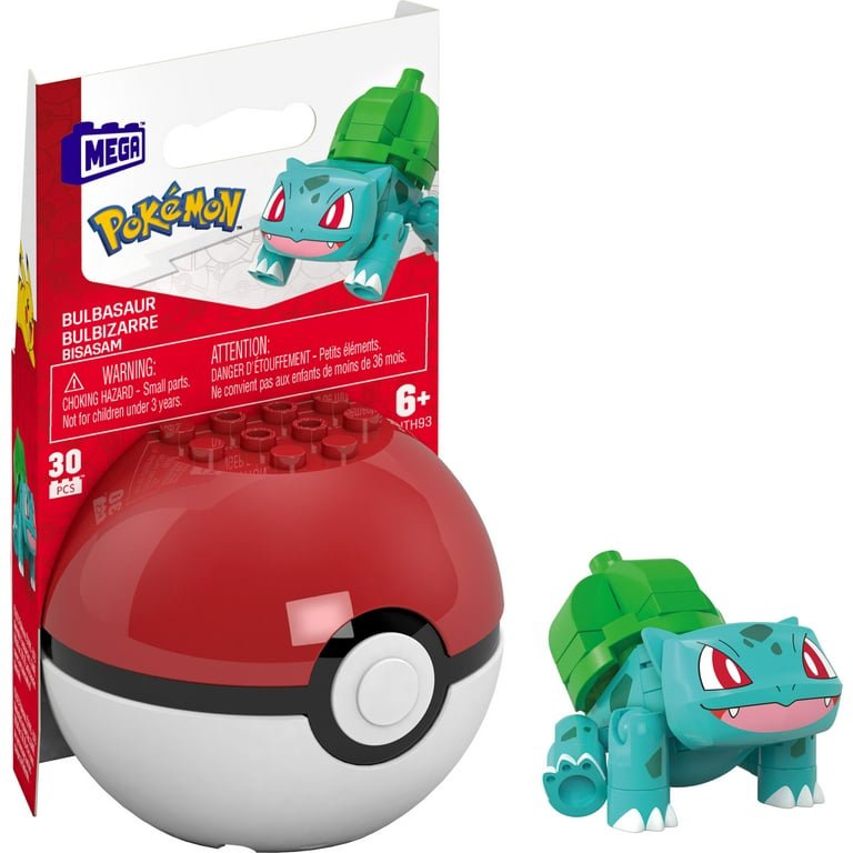 MEGA Pokemon Building Toy Kit Bulbasaur (30 Pieces) with 1 Action Figure and Ball for Kids